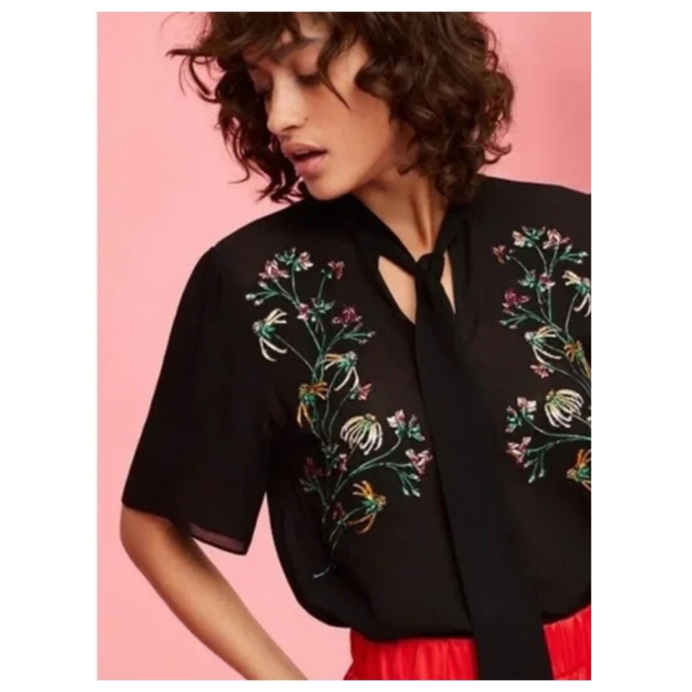 Little Moon Zinnia Embroidered Blouse
